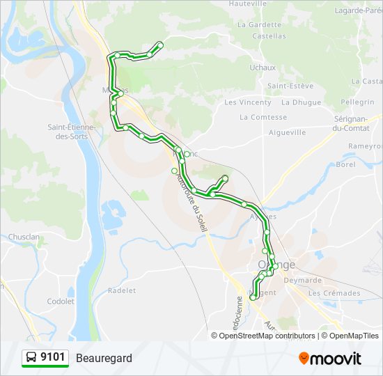 9101 bus Line Map