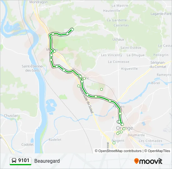 9101 Bus Line Map