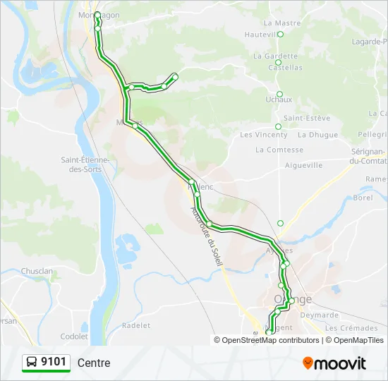 9101 Bus Line Map