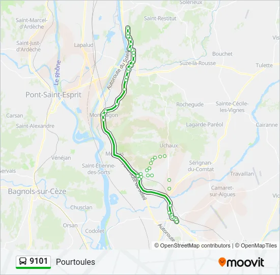 9101 Bus Line Map