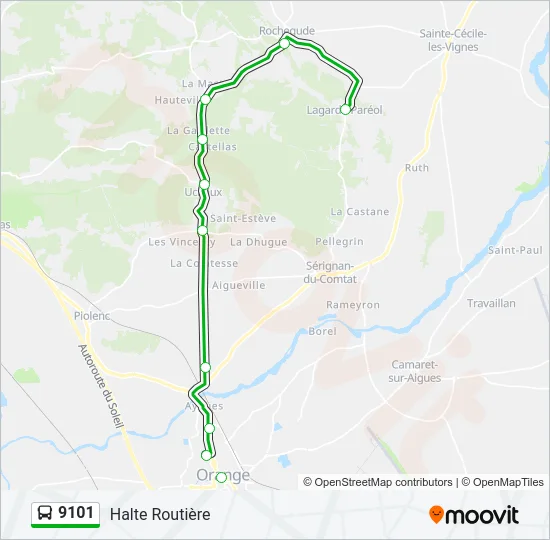 9101 Bus Line Map