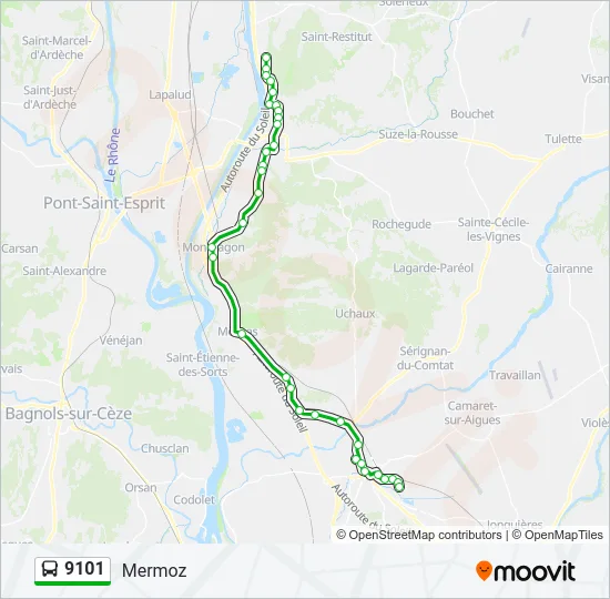 9101 Bus Line Map