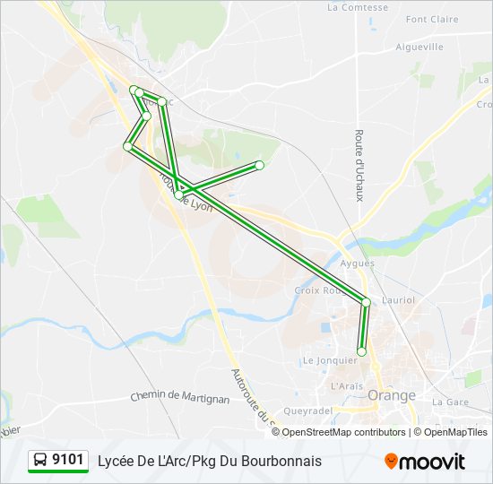 Mapa de 9101 de autobús