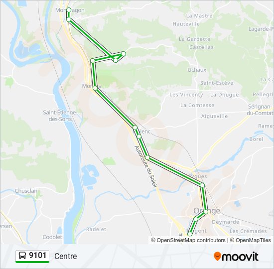 Mapa de 9101 de autobús