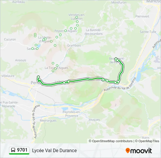 9701 Bus Line Map