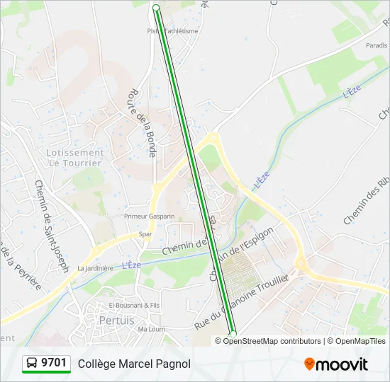 9701 Bus Line Map