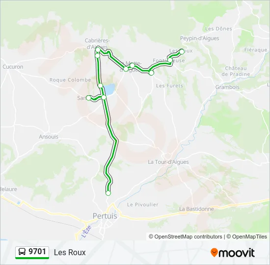 9701 Bus Line Map