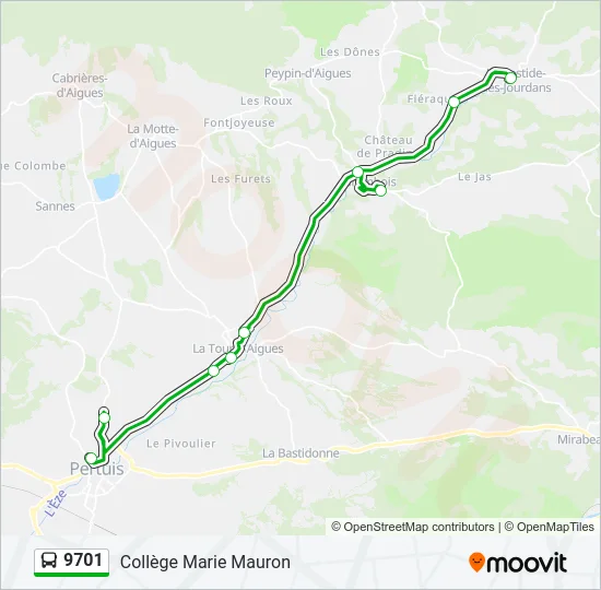 9701 Bus Line Map