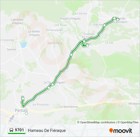 9701 Bus Line Map