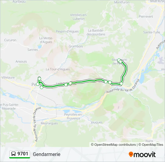 9701 Bus Line Map