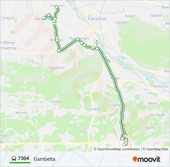 7304 bus Line Map