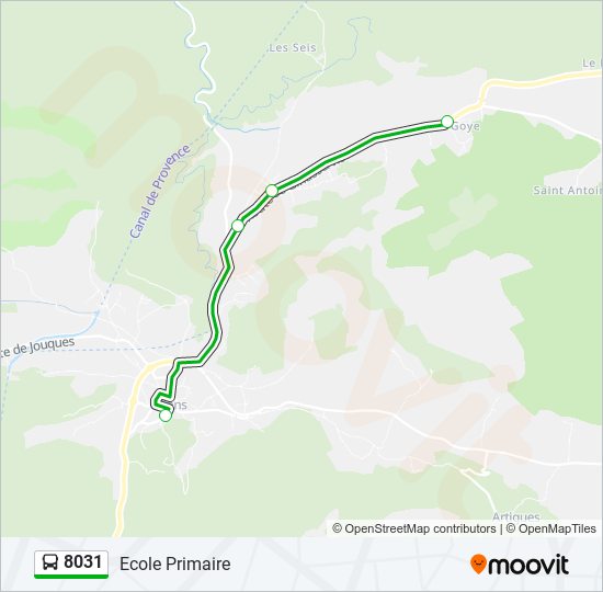 Mapa de 8031 de autobús