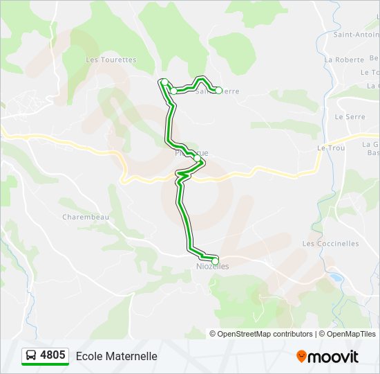 Plan de la ligne 4805 de bus