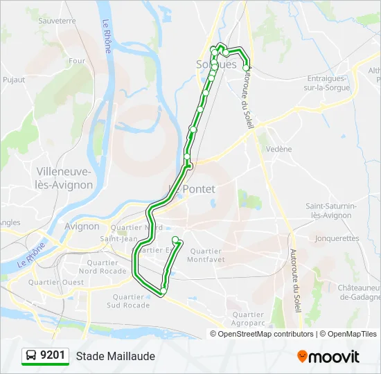 9201 Bus Line Map