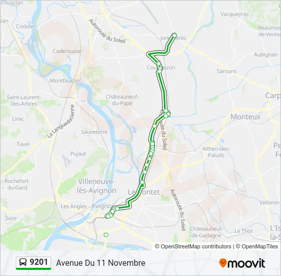 9201 Bus Line Map