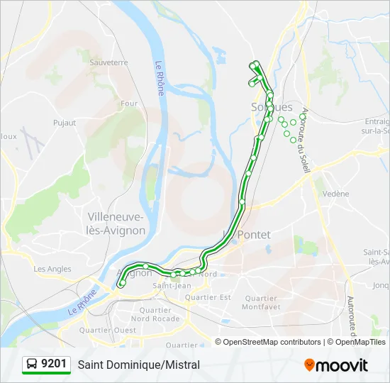 9201 Bus Line Map