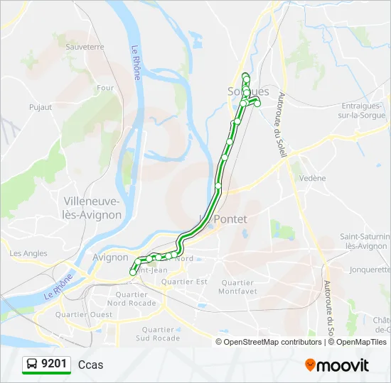 9201 Bus Line Map
