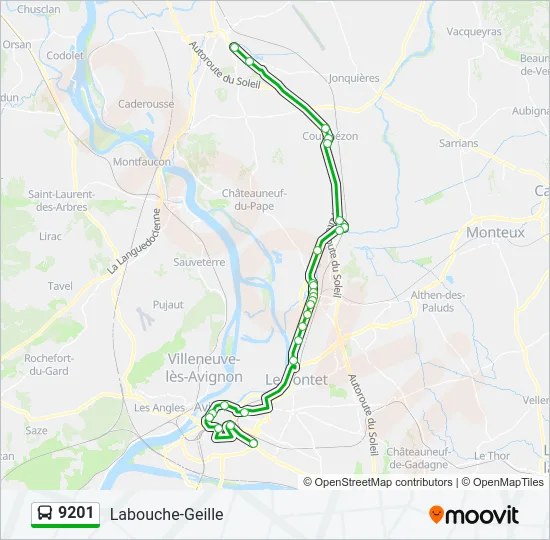 9201 Bus Line Map