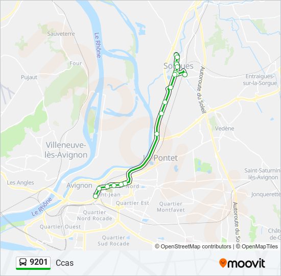 9201 bus Line Map