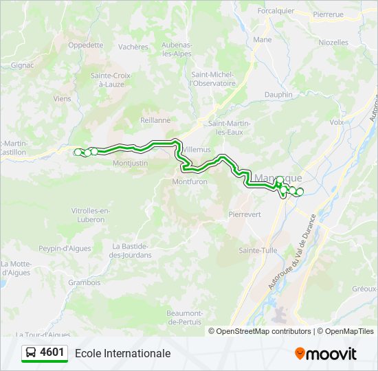 4601 bus Line Map