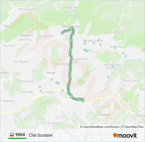 9904 Bus Line Map