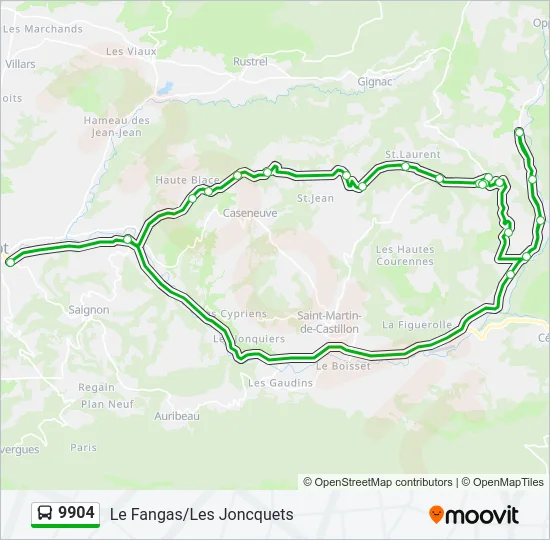 9904 Bus Line Map