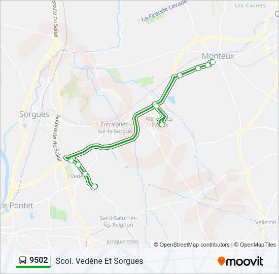 9502 Bus Line Map