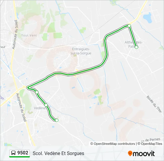 9502 Bus Line Map