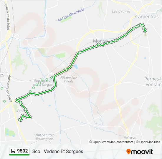 9502 Bus Line Map