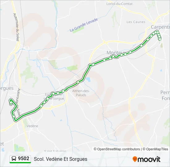 9502 Bus Line Map