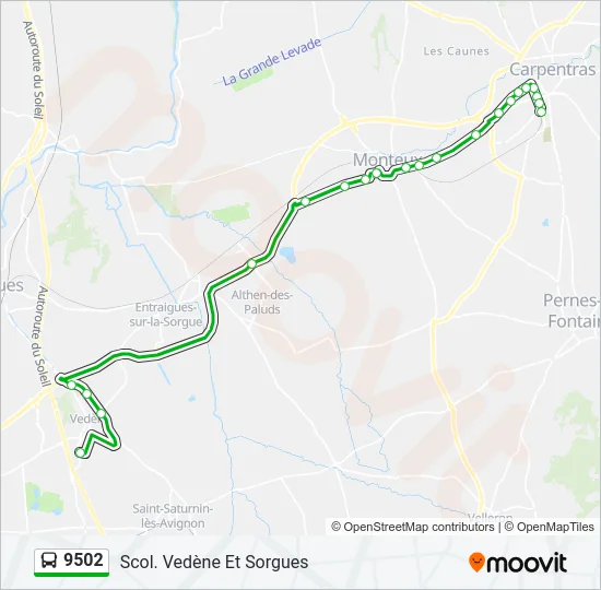9502 Bus Line Map