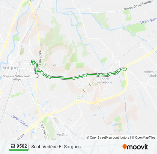 9502 Bus Line Map