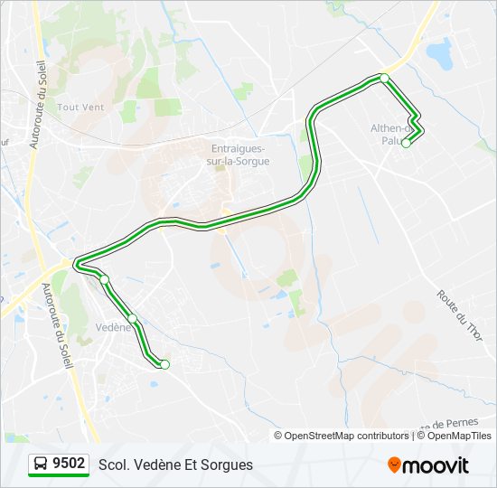 9502 bus Line Map