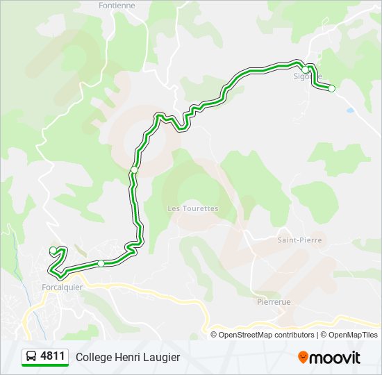 Plan de la ligne 4811 de bus