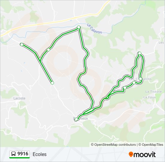 Mapa de 9916 de autobús