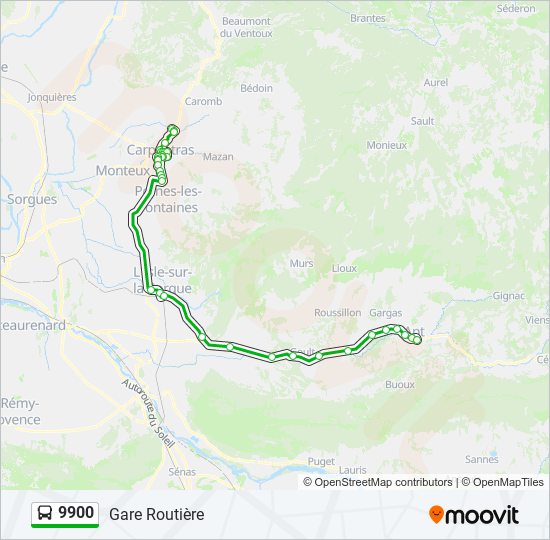 Mapa de 9900 de autobús