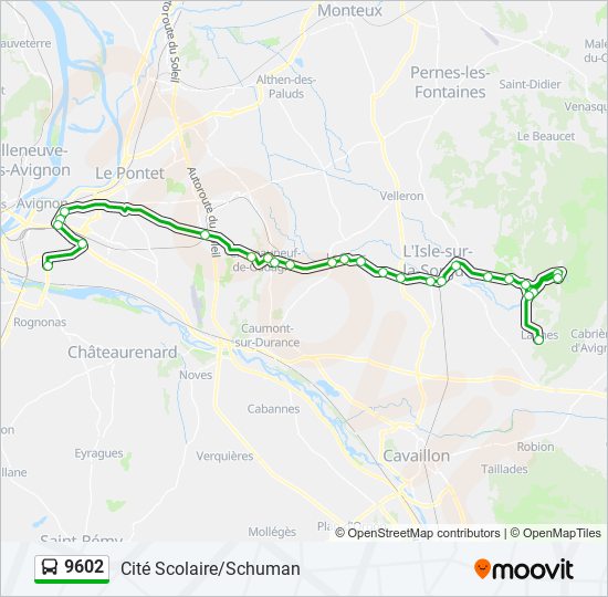 Mapa de 9602 de autobús