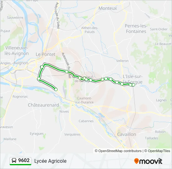 9602 Bus Line Map