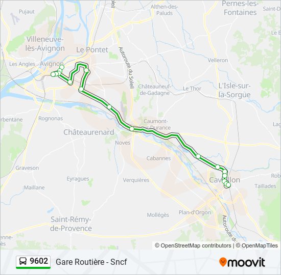 Mapa de 9602 de autobús