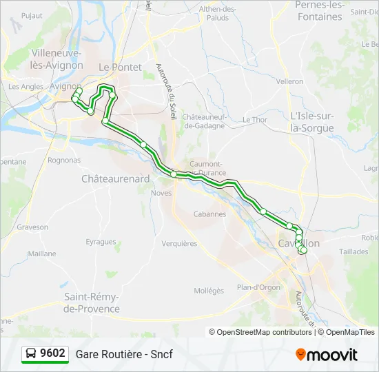 9602 Bus Line Map