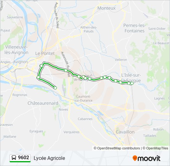 Mapa de 9602 de autobús