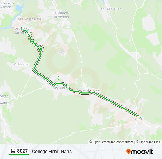 Mapa de 8027 de autobús