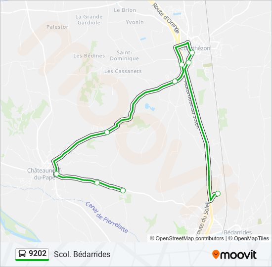 Mapa de 9202 de autobús