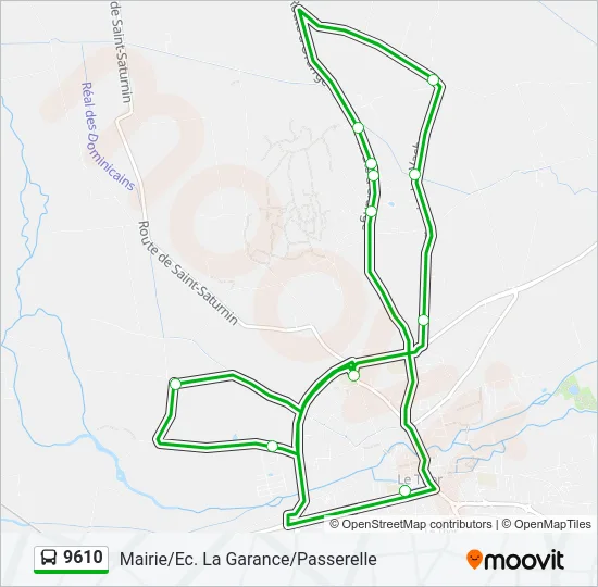 9610 Bus Line Map