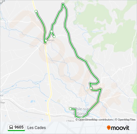 Plan de la ligne 9605 de bus