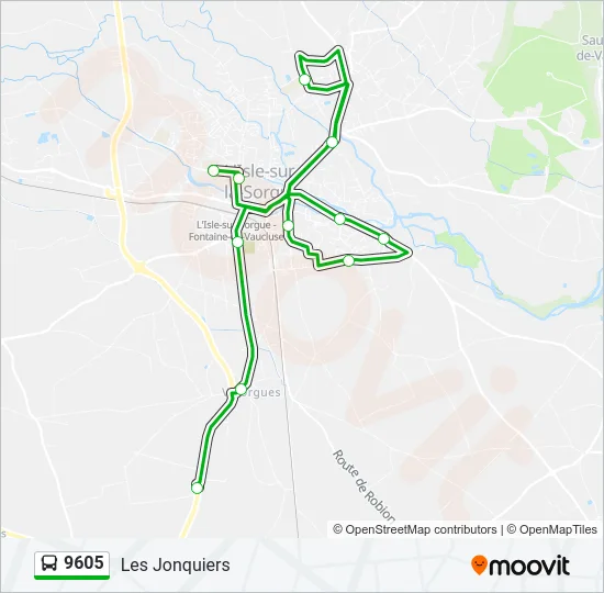 9605 Bus Line Map