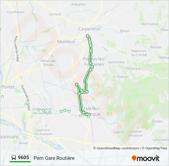 9605 Bus Line Map