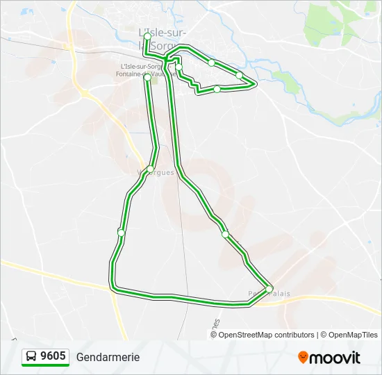 9605 Bus Line Map