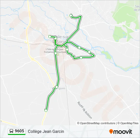 9605 Bus Line Map