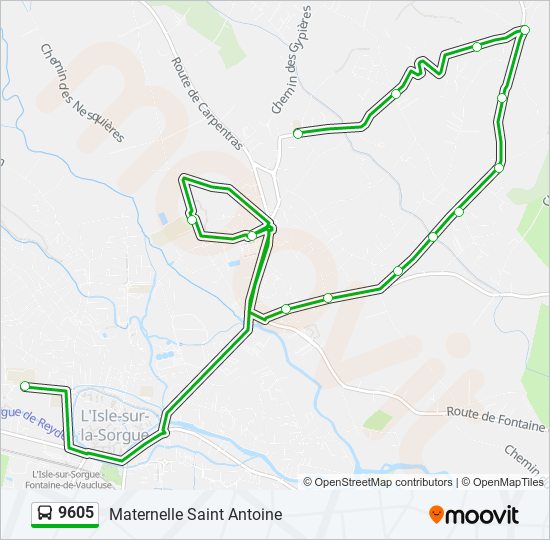 Mapa de 9605 de autobús